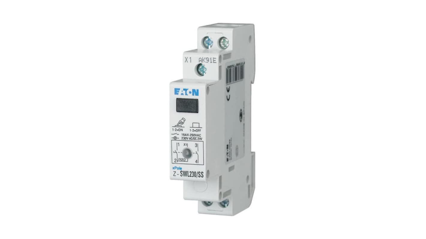 Eaton 2 Pole DIN Rail Isolator Switch - 16A Maximum Current, 2W Power Rating, IP40