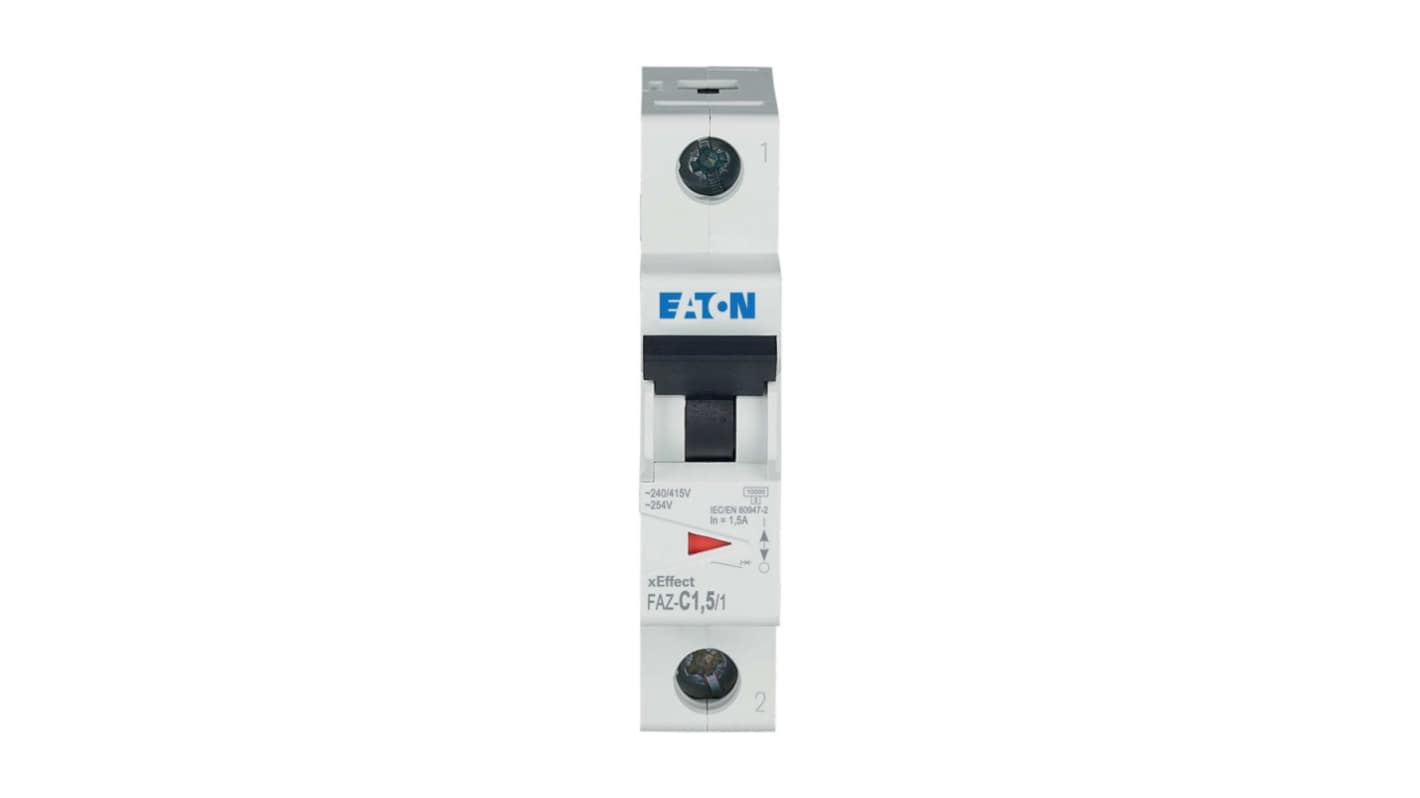 Eaton xEffect FAZ MCB, 1P, 1.5A Curve C, 230V AC, 48V DC, 10 kA Breaking Capacity