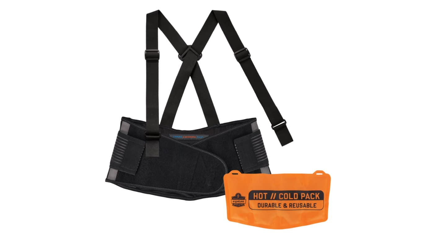 Ceinture lombaire Ergodyne à Crochets et boucles, 117 → 132cm, en Spandex Noir
