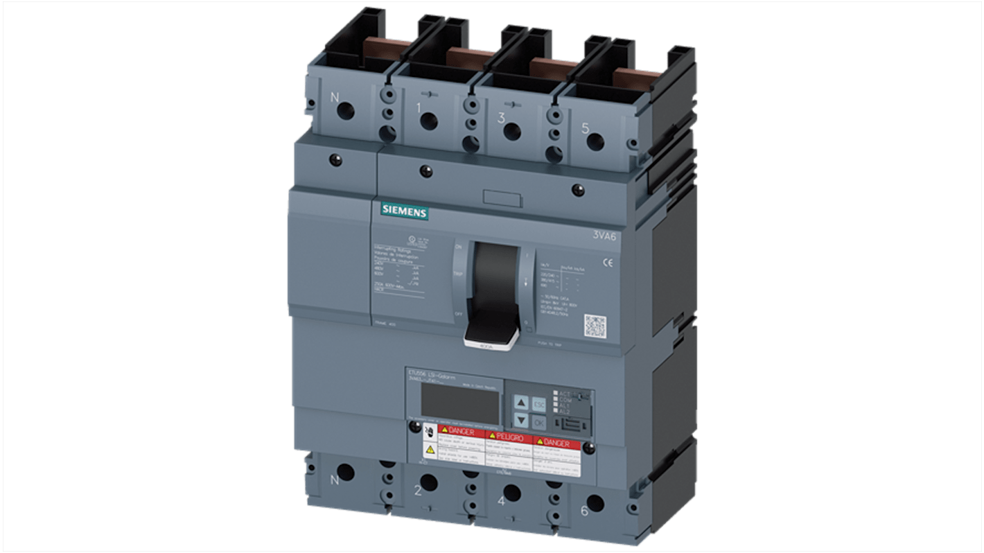 Siemens, SENTRON MCCB Molded Case Circuit Breaker 4P 400A, Breaking Capacity 100 kA, Fixed Mount