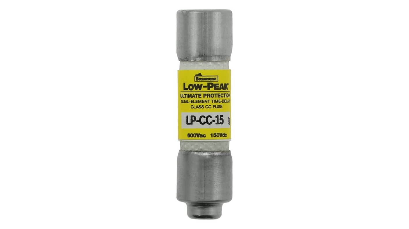 Eaton 15A T Melamine Cartridge Fuse, 1.5 x 0.41in