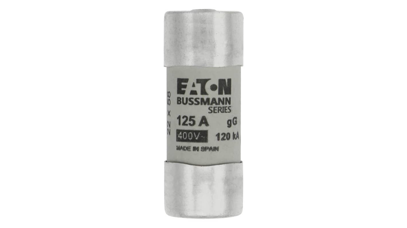 Eaton 125A Cartridge Fuses, 22.2 x 58mm