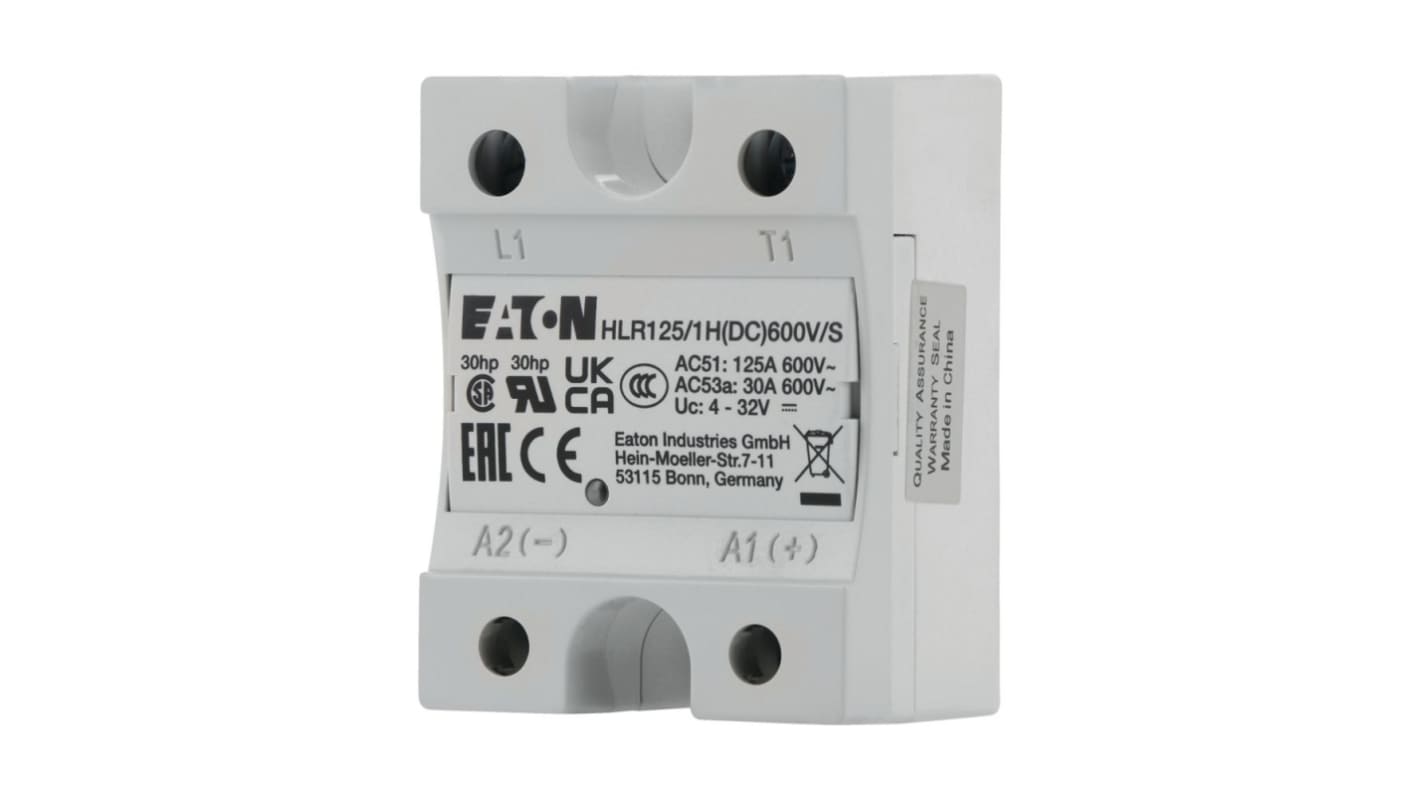 Eaton HLR Series Solid State Relay, 125 A Load, Chassis Mount, 660 V ac Load, 32 V dc Control