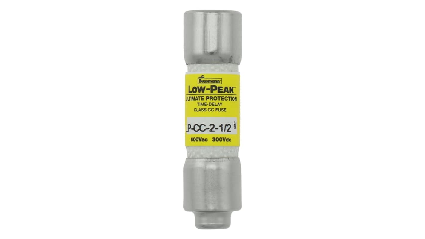 Eaton 2.5A T Melamine Cartridge Fuse, 1.5 x 0.41in