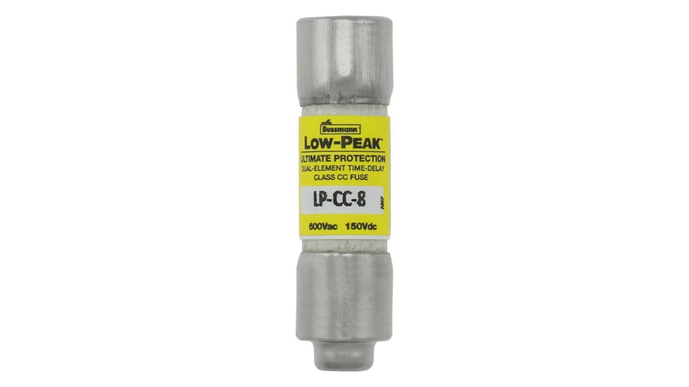 Fusibile a cartuccia Eaton, 8A, Ø 1.5 x 0.41poll, T, 150 V ac/dc, 600 V ac/dc
