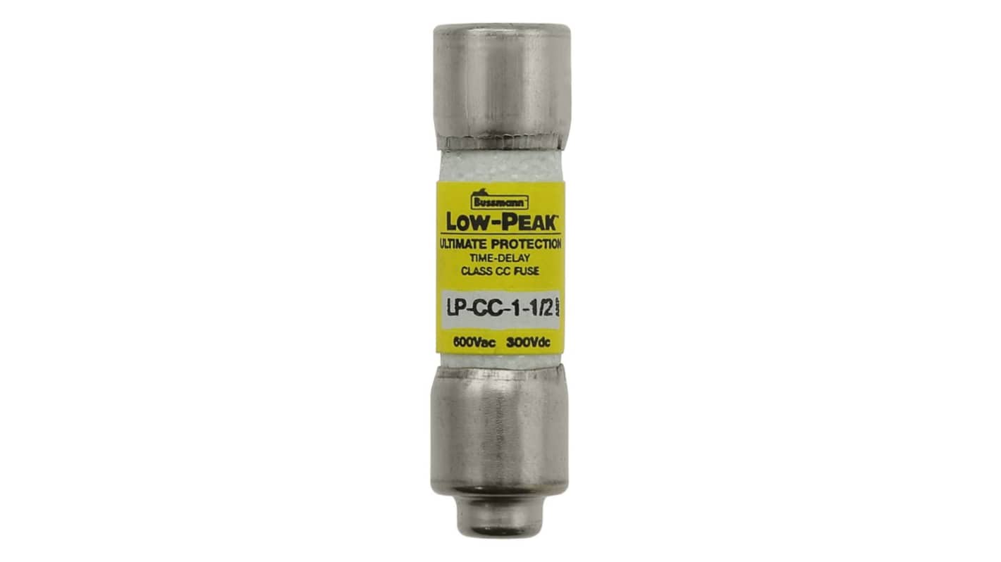 Eaton 1.5A T Melamine Cartridge Fuse, 1.5 x 0.41in