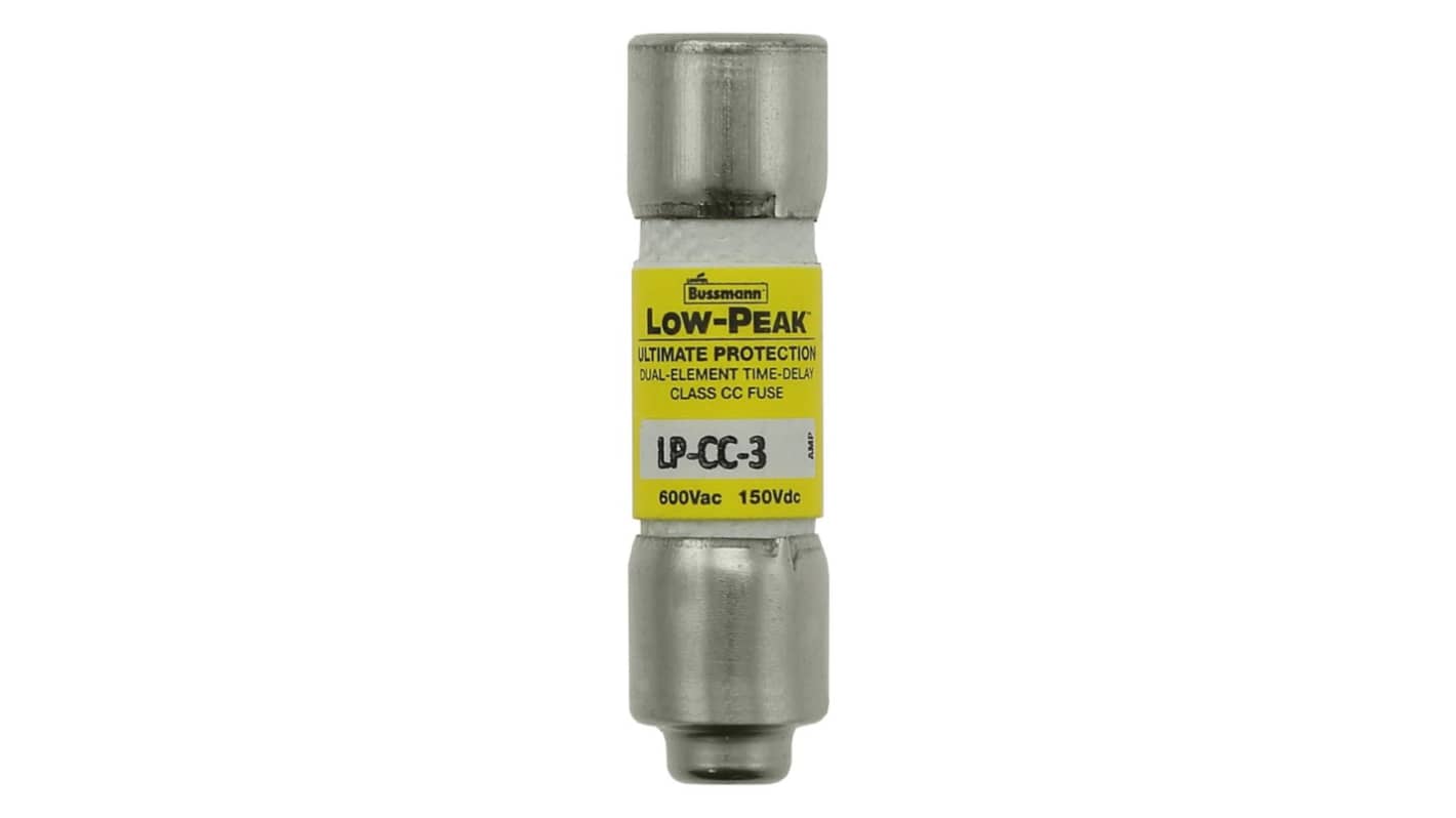 Eaton 3A T Melamine Cartridge Fuse, 1.5 x 0.41in