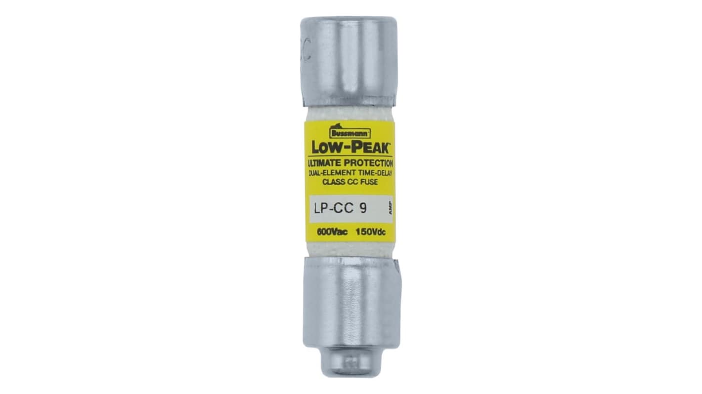 Eaton 9A T Melamine Cartridge Fuse, 1.5 x 0.41in