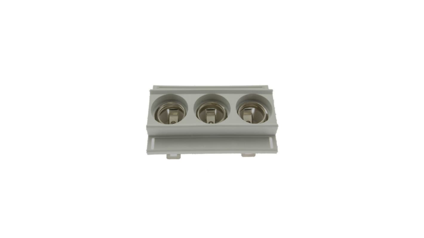 25A Fuse Holder for 22 x 22 x 50mm Fuse, 3P, 500V ac