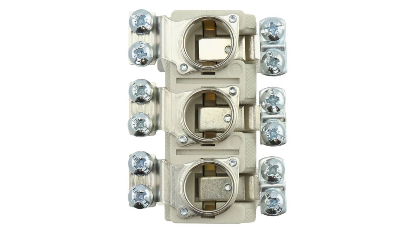 63A Base Mount Fuse Holder for D02mm Fuse, 3P, 400V