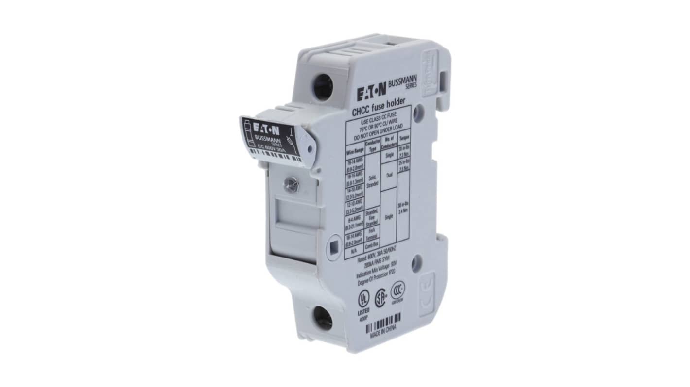 Eaton ヒューズホルダ 30A 600V ac/dc レール取り付け