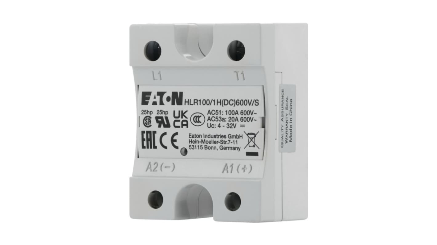 HLR Series Solid State Relay, 100 A Load, Chassis Mount, 660 V ac Load, 32 V dc Control