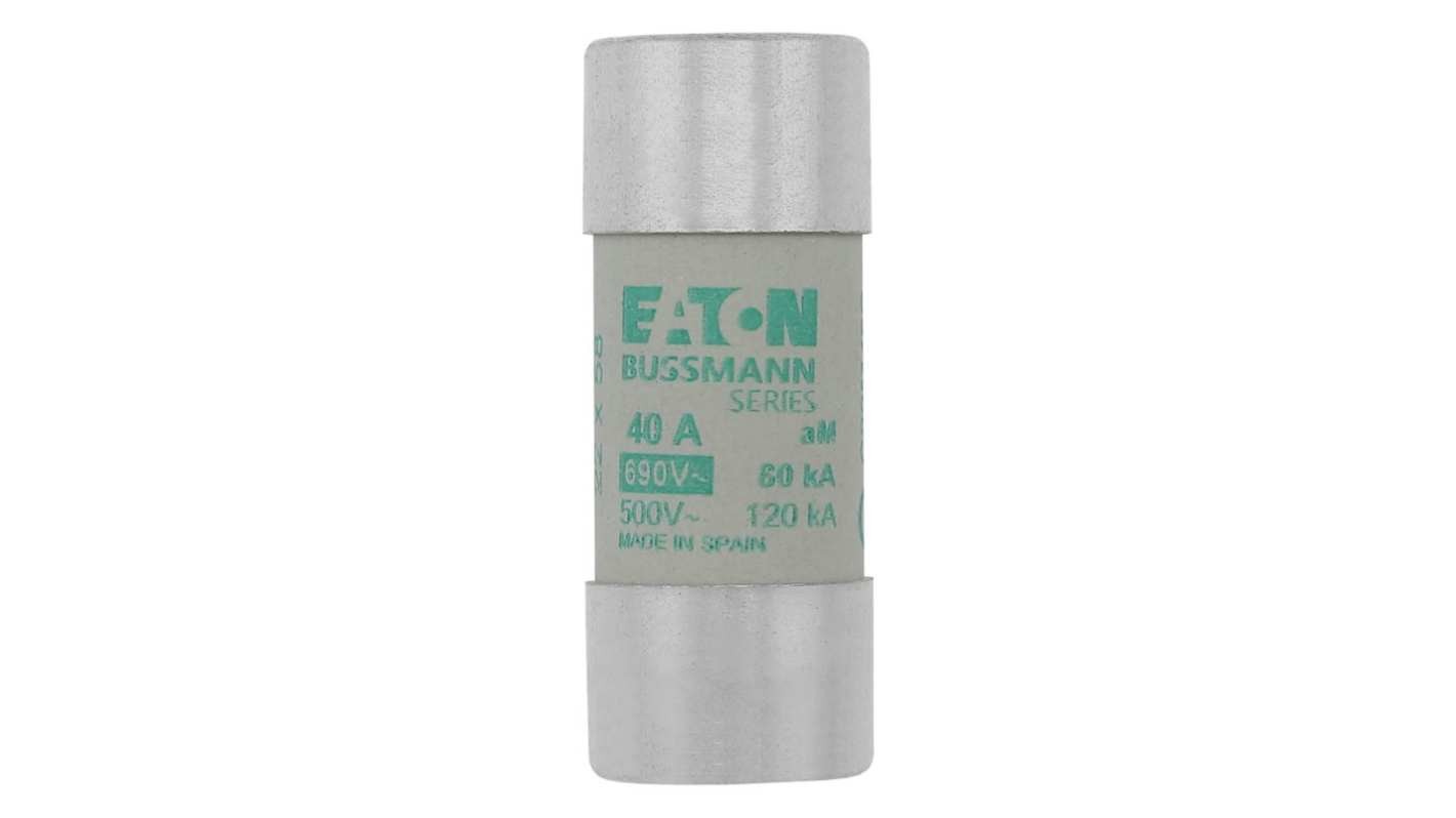 Eaton 40A Cartridge Fuses, 22.2 x 58mm