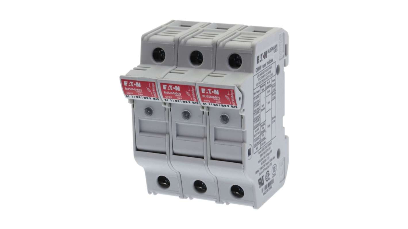 Eaton 30A Fuse Holder for 10 x 38mm Fuse, 3P, 690V