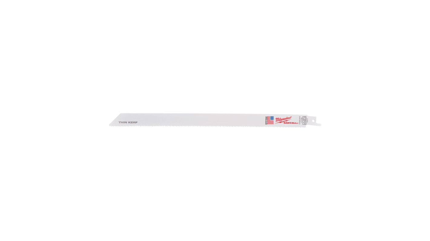 Milwaukee, 10/14 Teeth Per Inch Multiple Materials 300mm Cutting Length Reciprocating Saw Blade, Pack of 5