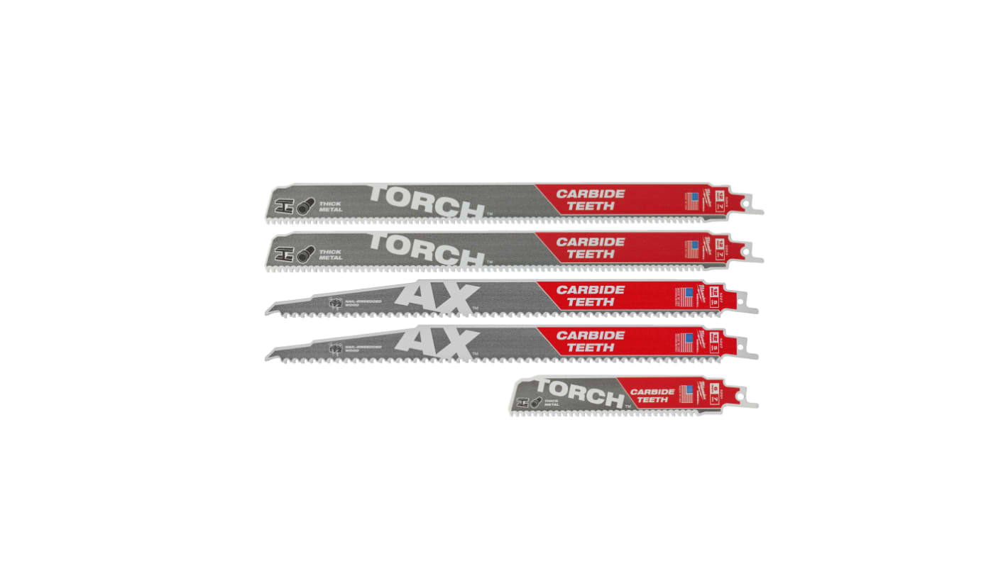 5, 7 Teeth Per Inch Metal, Wood 150 mm, 230 mm Cutting Length Reciprocating Saw Blade, Pack of 5