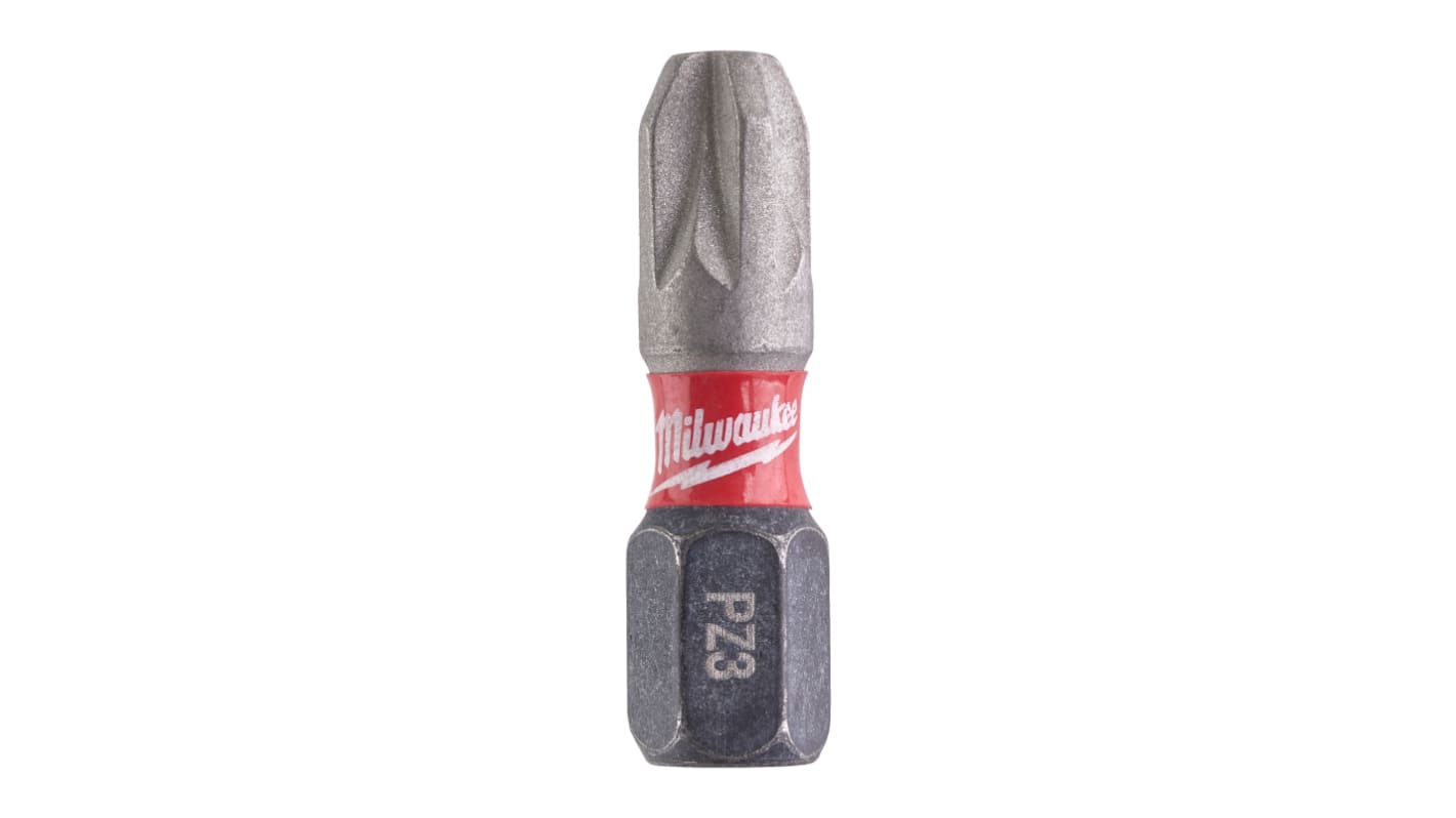 Pozidriv Screwdriver Bit, PZ3 x 25 mm Tip, PZ3 Drive, Pozidriv Drive, 25 mm Overall