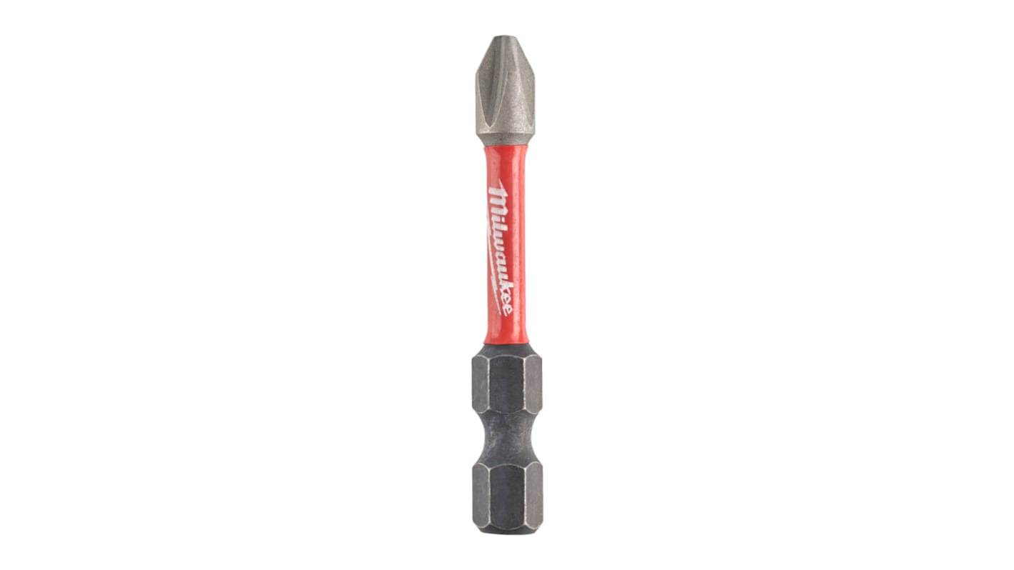Phillips Screwdriver Bit, PH2 x 50 mm Tip, PH2 Drive, Phillips Drive, 50 mm Overall