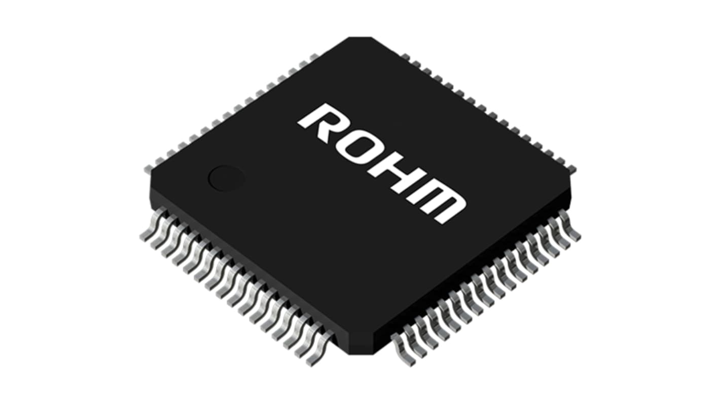 ROHM ML62Q1724单片机, 16 位 MCU内核, 64针, TQFP, 最大24MHz, 128 千字节 闪存