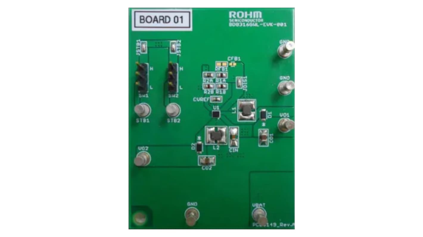 ローム 評価ボード, 評価ボード, DC-DCコンバータ, 昇降圧2チャンネルDC/DCコンバータ 用, BD8316GWL-EVK-001