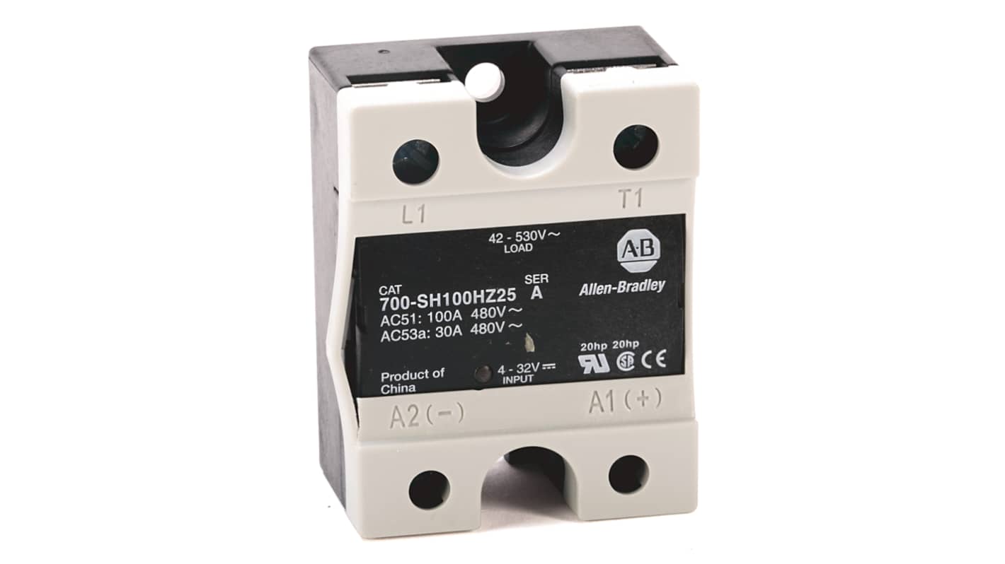 Relè a stato solido 700-SH75VZ25, Montaggio su guida DIN, a pannello, 75 A, 480 V ca/cc 700-SH