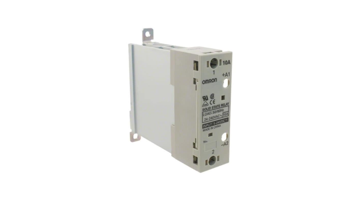 Omron G3PA Series Solid State Relay, 10 A Load, DIN Rail Mount, 264 V ac/dc Load, 24 V ac/dc Control