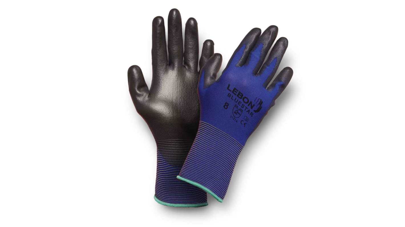 Lebon Protection Bluestar Black, Blue Polyamide Abrasion Resistant, Cut Resistant, Puncture Resistant, Tear Resistant