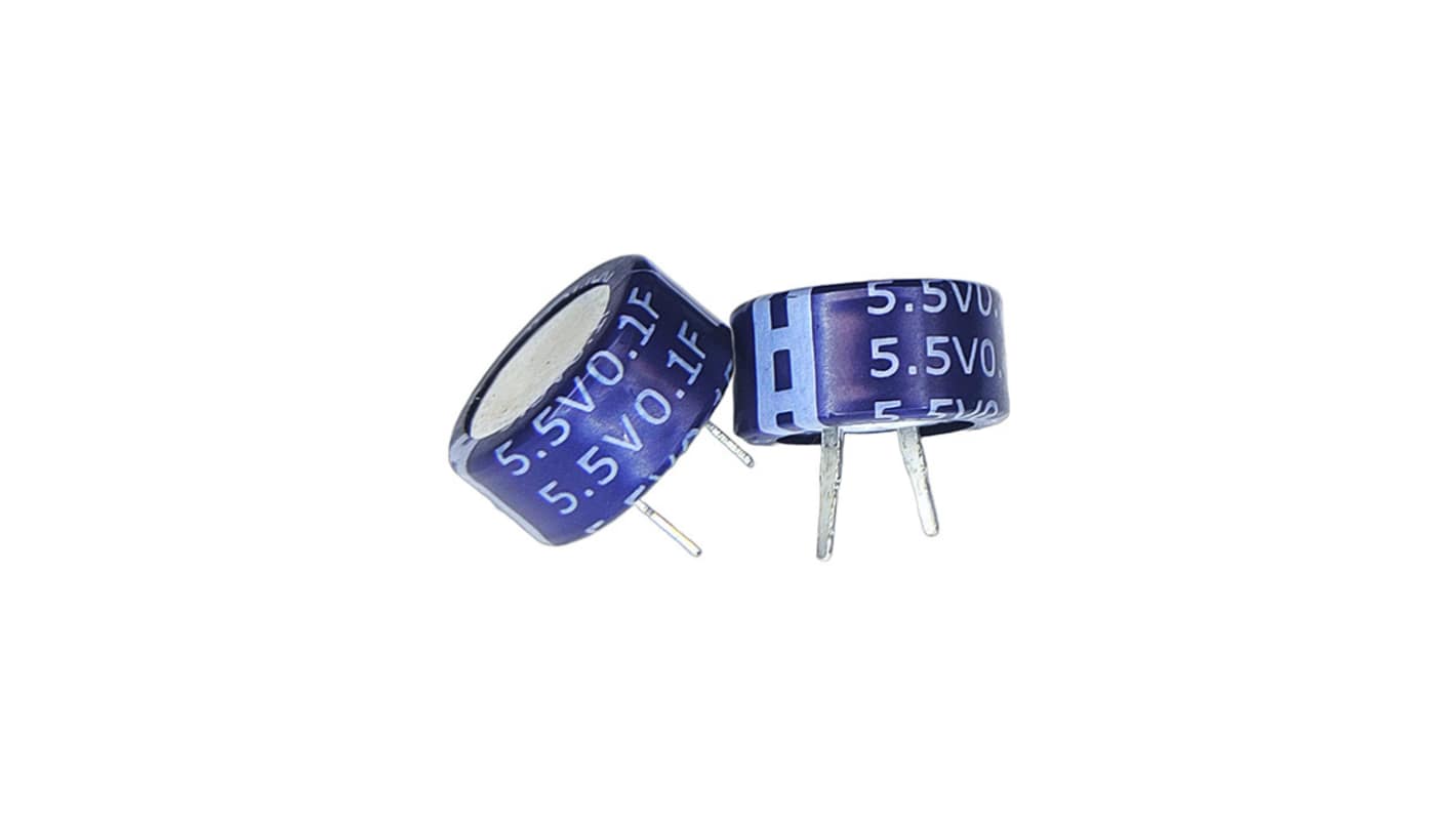 Abracon 220mF Supercapacitor -20/+100% Tolerance, ADCC-S05R5S 5.5V dc, Through Hole