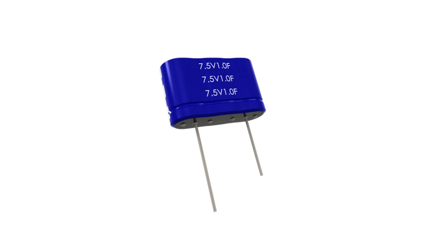 Abracon 1F Supercapacitor -10/+20% Tolerance, ADCM-S07R5S 7.5V dc, Through Hole