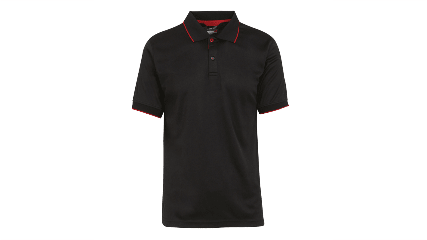 Regatta Professional 标准黑色，红色短袖T恤, 再生涤纶, 欧码58 → 60