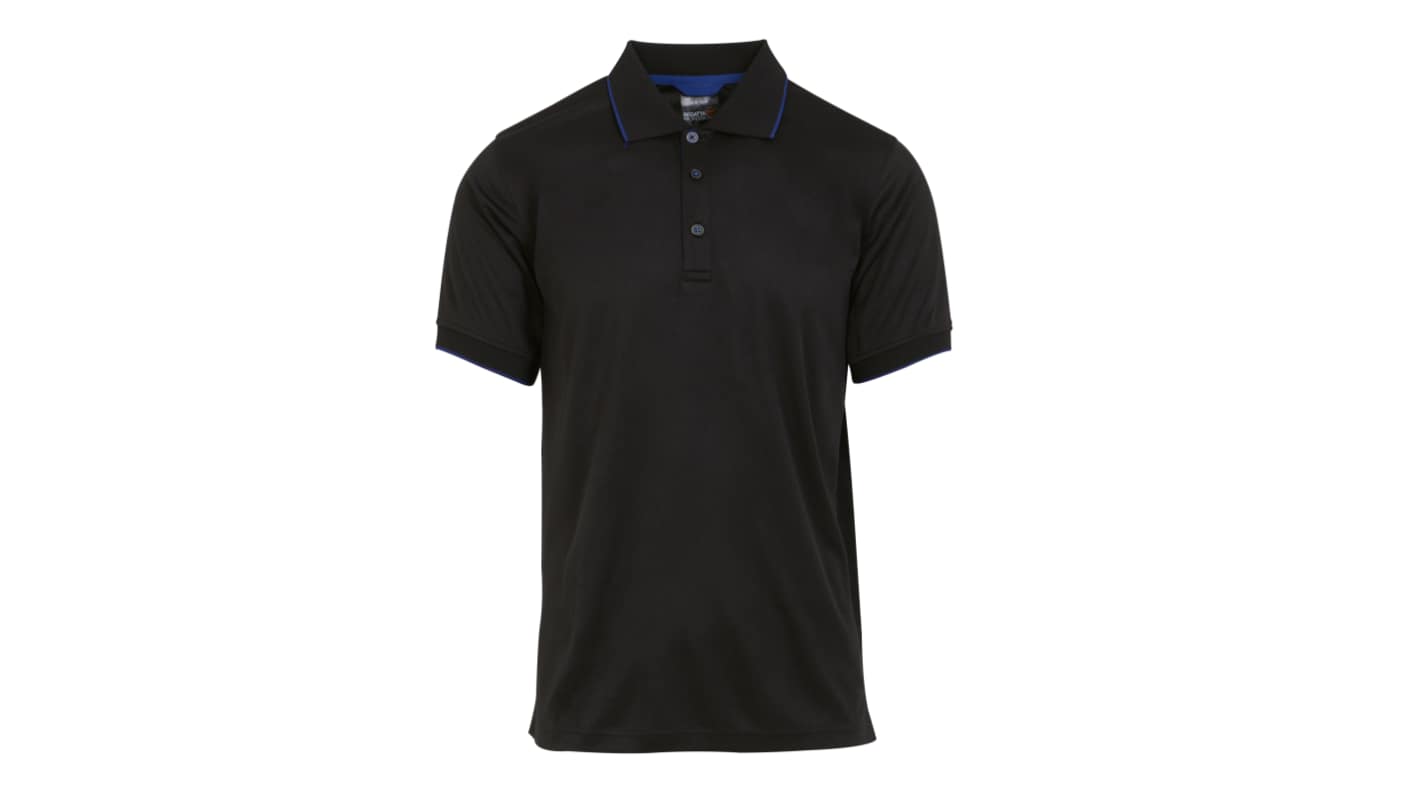 Regatta Professional Black/Blue Recycled Polyester Short Sleeve T-Shirt, EUR- 56