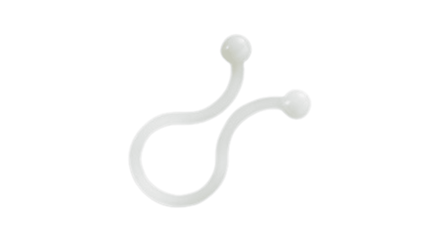 RS PRO Cable Tie, Twist Tie x 4.4 mm, Natural Nylon, Pk-100