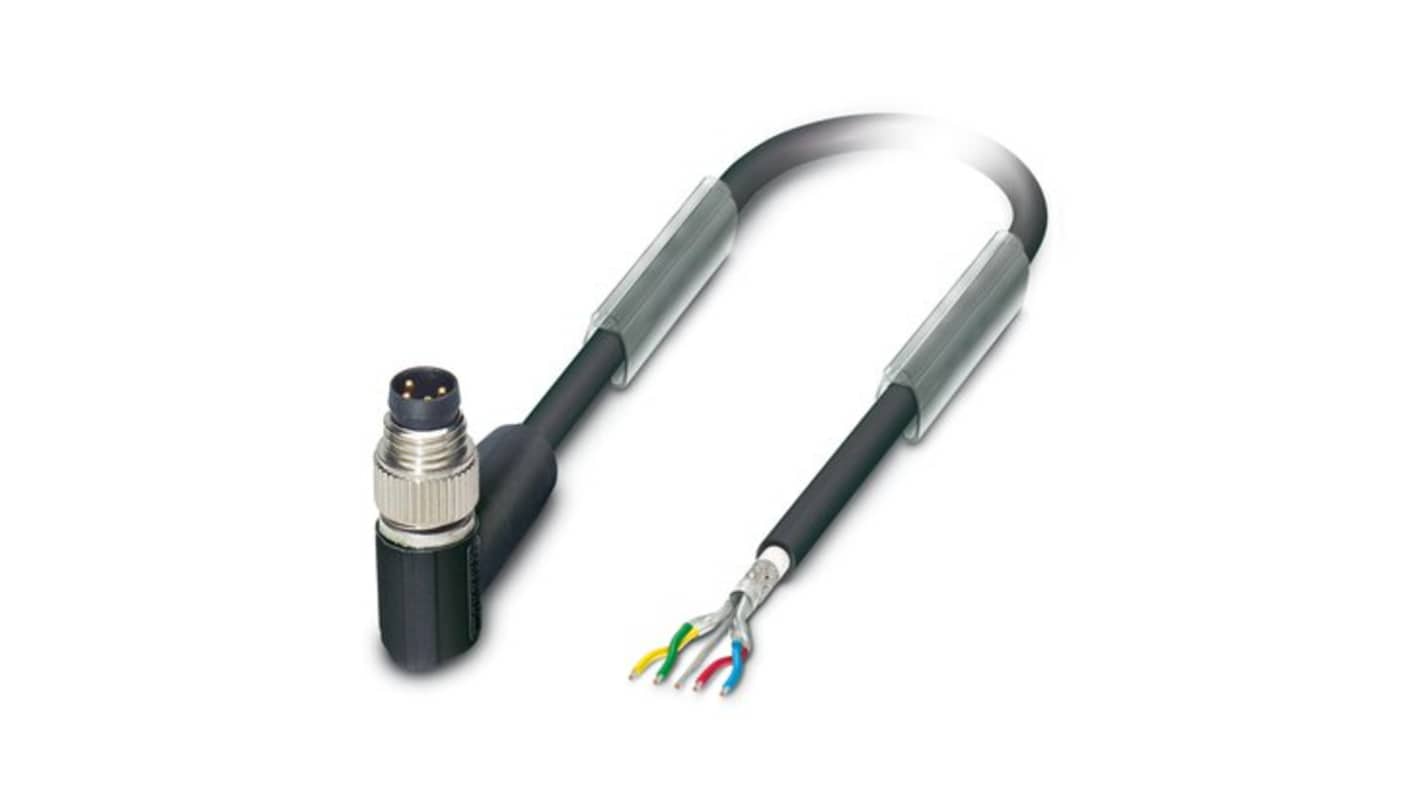 Phoenix Contact SAC Bus Cable, 2 Cores, 0.14 mm², Bus, 2m, Black Polyurethane PUR Sheath, 26 AWG
