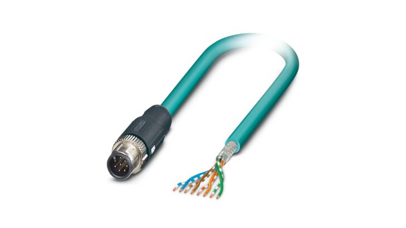 Cavo Ethernet Cat5 (SF/UTP) Phoenix Contact, guaina in Poliuretano col. Blu, L. 5m, Con terminazione