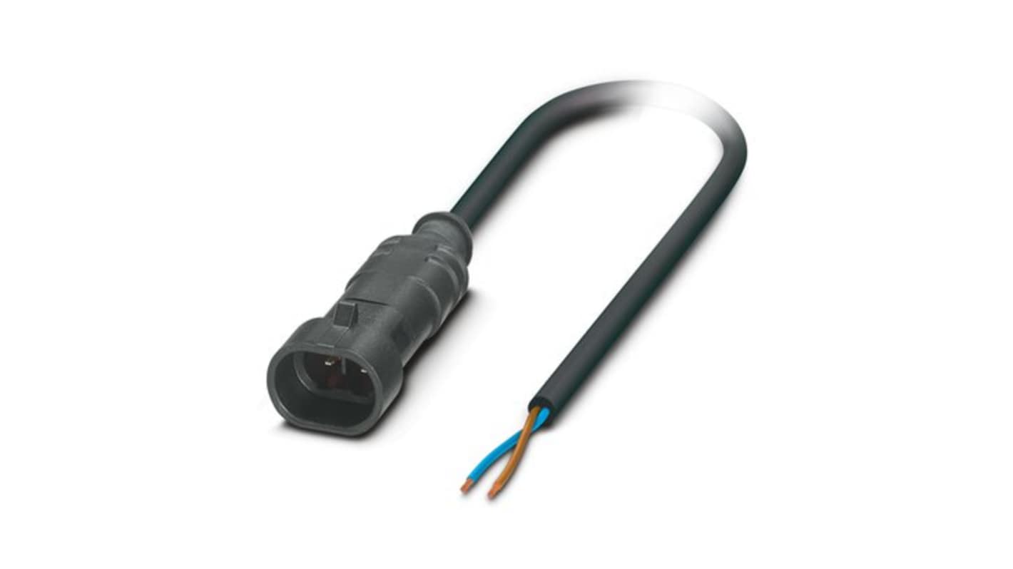 Phoenix Contact Straight Male 2 way Pluggable Connector to Straight 2 way Free Ends Sensor Actuator Cable, 1.5m