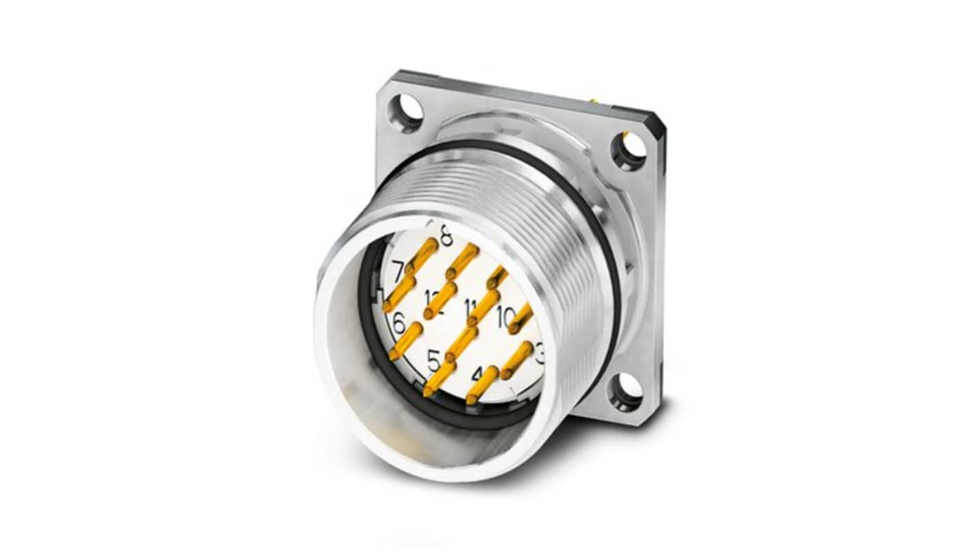 Phoenix Contact Circular Connector, 16 Contacts, Front Mount, M23 Connector, Plug, Male, IP67, CA Series