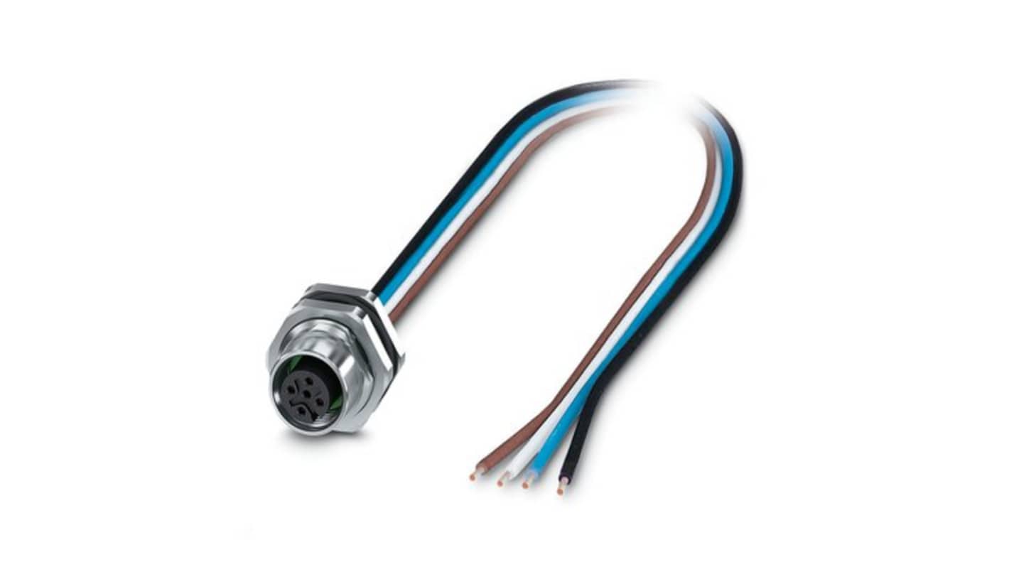 Phoenix Contact, 14115 IP65, IP67 Metal Rear Mount 4 Position Power Connector Socket, Rated At 4A, 300 V