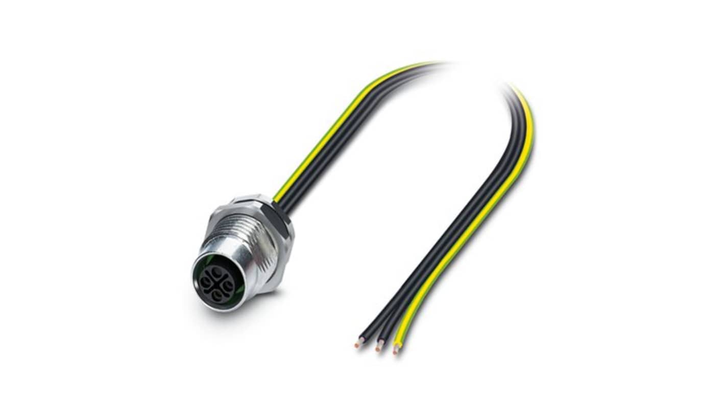 Phoenix Contact, 14116 IP65, IP67 Metal Rear Mount 3 Position Power Connector Socket, Rated At 16A, 630 V
