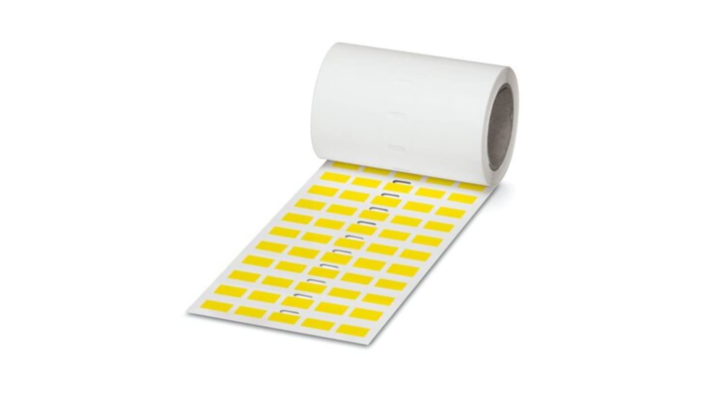 Phoenix Contact 08002 Yellow Yellow Print Label Roll, 15mm Width, 9mm Height, 2500Per Roll Qty