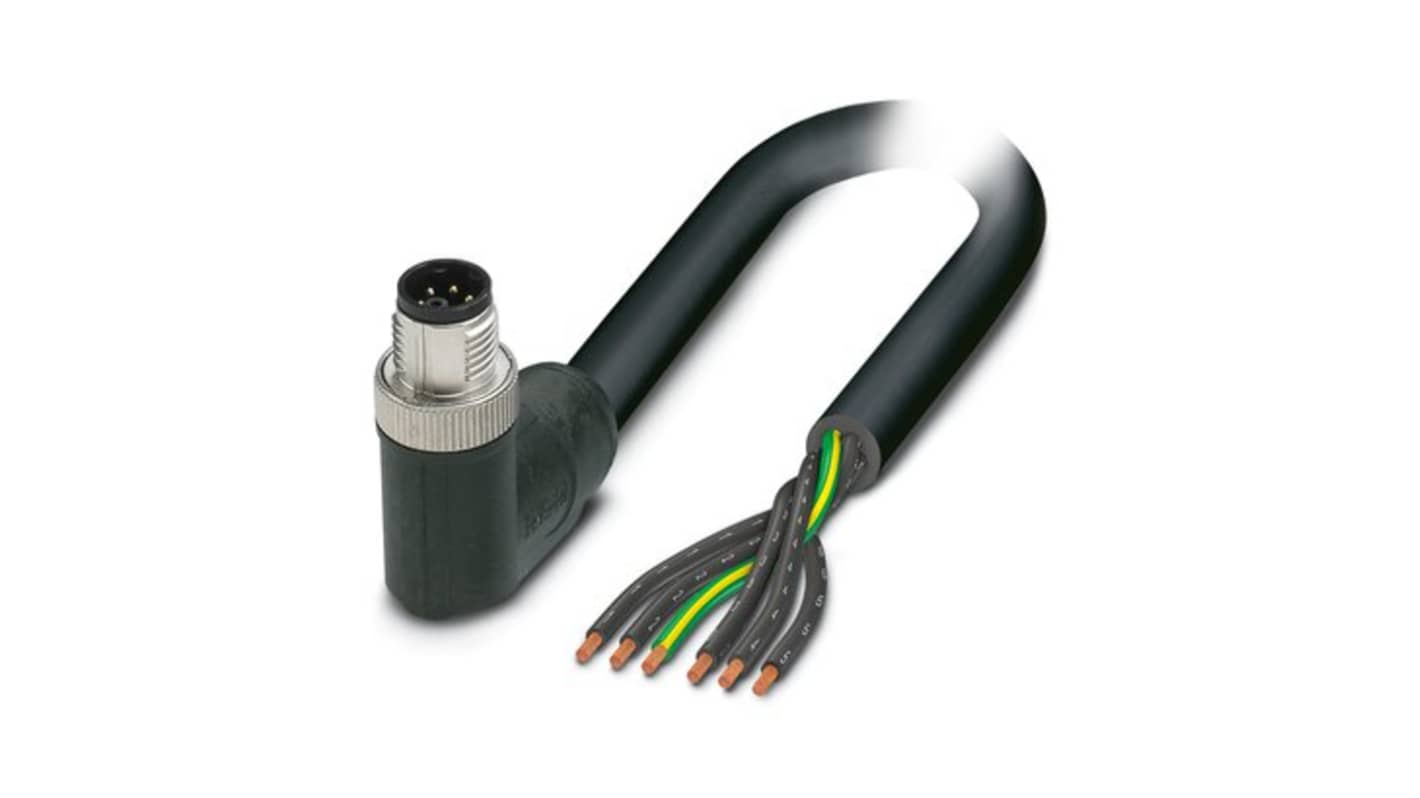 Phoenix Contact 14149, PVC, 10m 6 Core, Black, Grey Polyvinyl Chloride PVC Power Cable +85°C