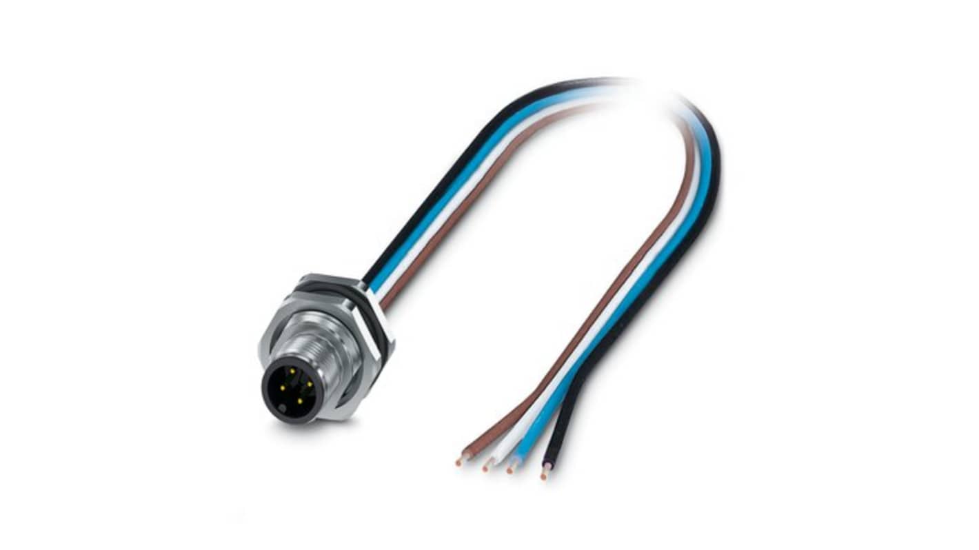 Phoenix Contact, SACC IP67 Silver Rear Mount 4 Industrial Power Plug, Rated At 4A, 250 V
