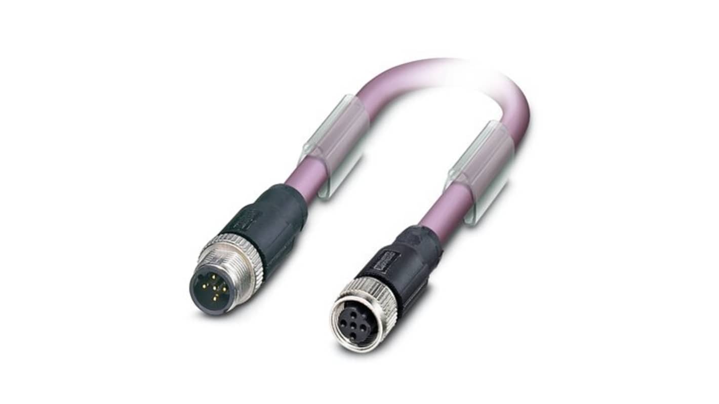 Phoenix Contact SAC Bus Cable, 2 Cores, 2 x 0.2 mm², Bus, Screened, 10m, Red Polyurethane PUR Sheath, 24 AWG