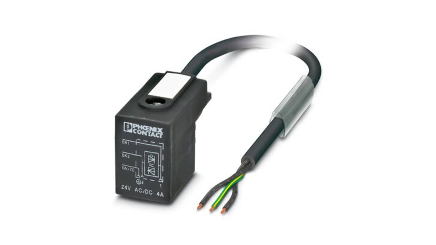 Phoenix Contact Straight 3 way Free Ends to Straight Male 3 way Valve Connector Actuator/Sensor Cable, 1.5m