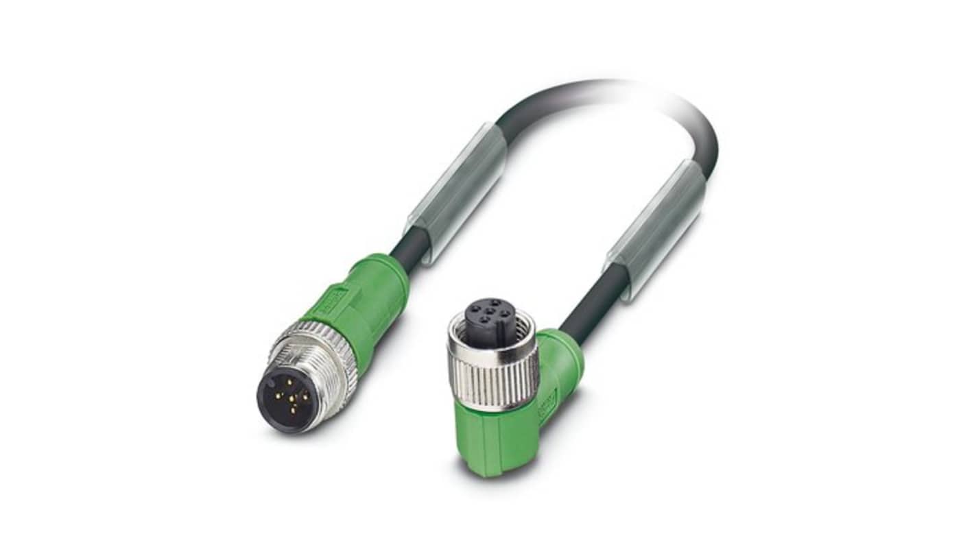Phoenix Contact Straight Male 3 way M8 to Straight Female 3 way M8 Actuator/Sensor Cable, 300mm