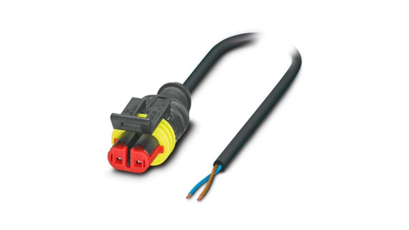 Phoenix Contact Straight 2 way Free Ends to Straight Female 2 way 2-Pole Sensor Actuator Cable, 1.5m