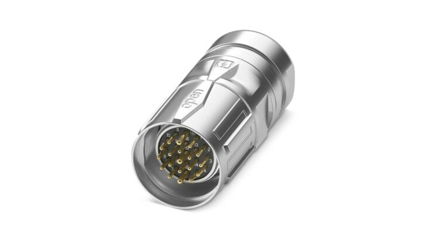 Phoenix Contact Circular Connector, 19 Contacts, Cable, M23 Connector, Plug, Male, IP67, CA Series