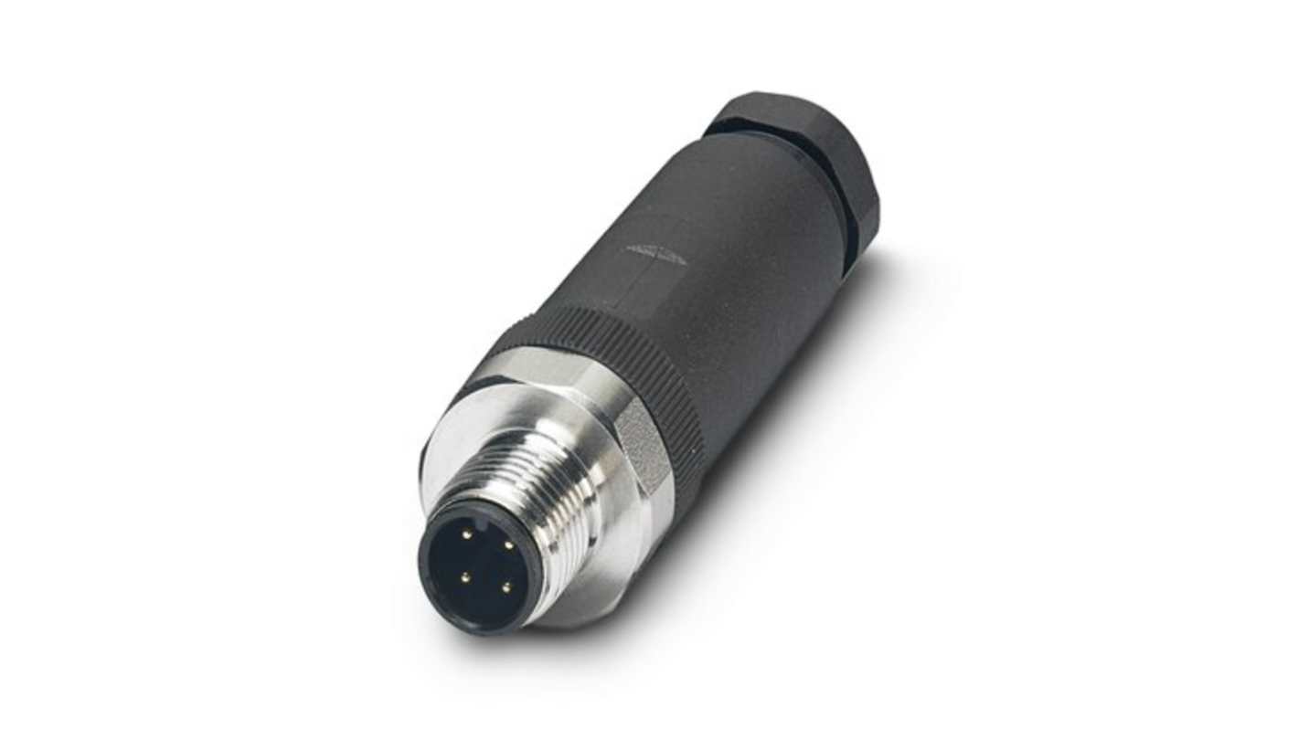 Phoenix Contact Circular Connector, 4 Contacts, Cable Mount, M12 Connector, Plug, Female, IP65, IP67, IP69K, SACC Series