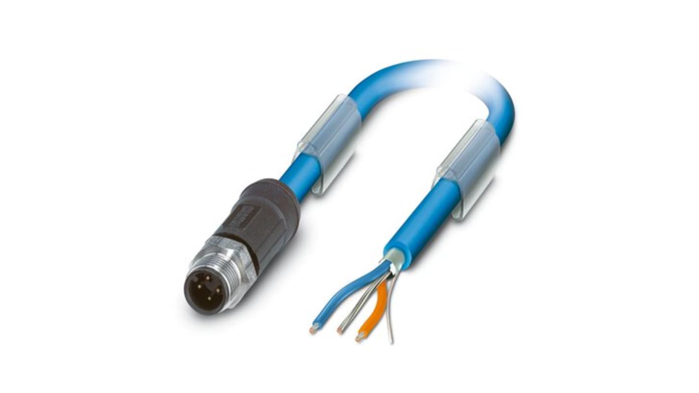 Phoenix Contact SAC Bus Cable, 3 Cores, 1 x 0.5 mm², 2 x 0.75 mm², Bus, Screened, 2m, Blue PVC Sheath, 18 AWG