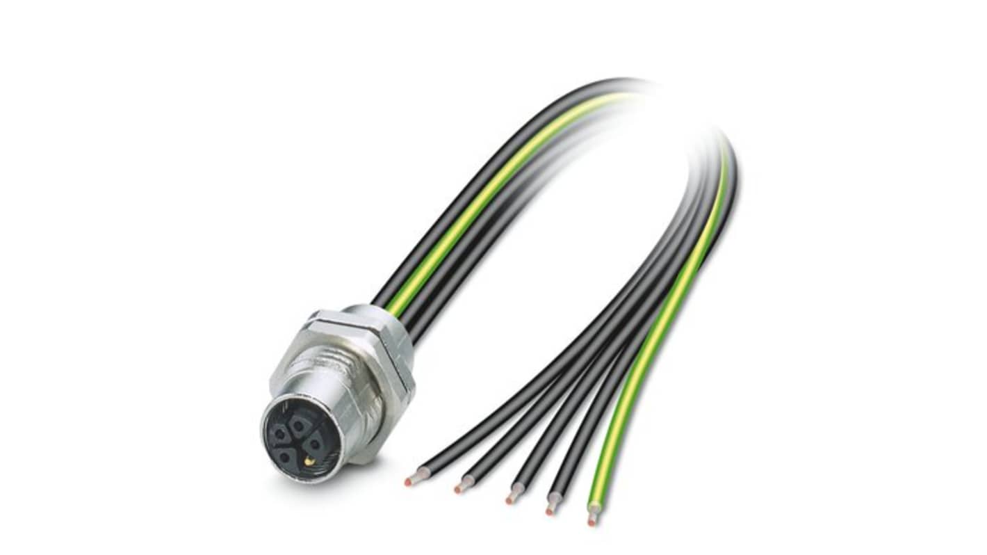 Phoenix Contact, SACC IP67 Silver Rear Mount 5 Industrial Power Socket, Rated At 16A, 630 V