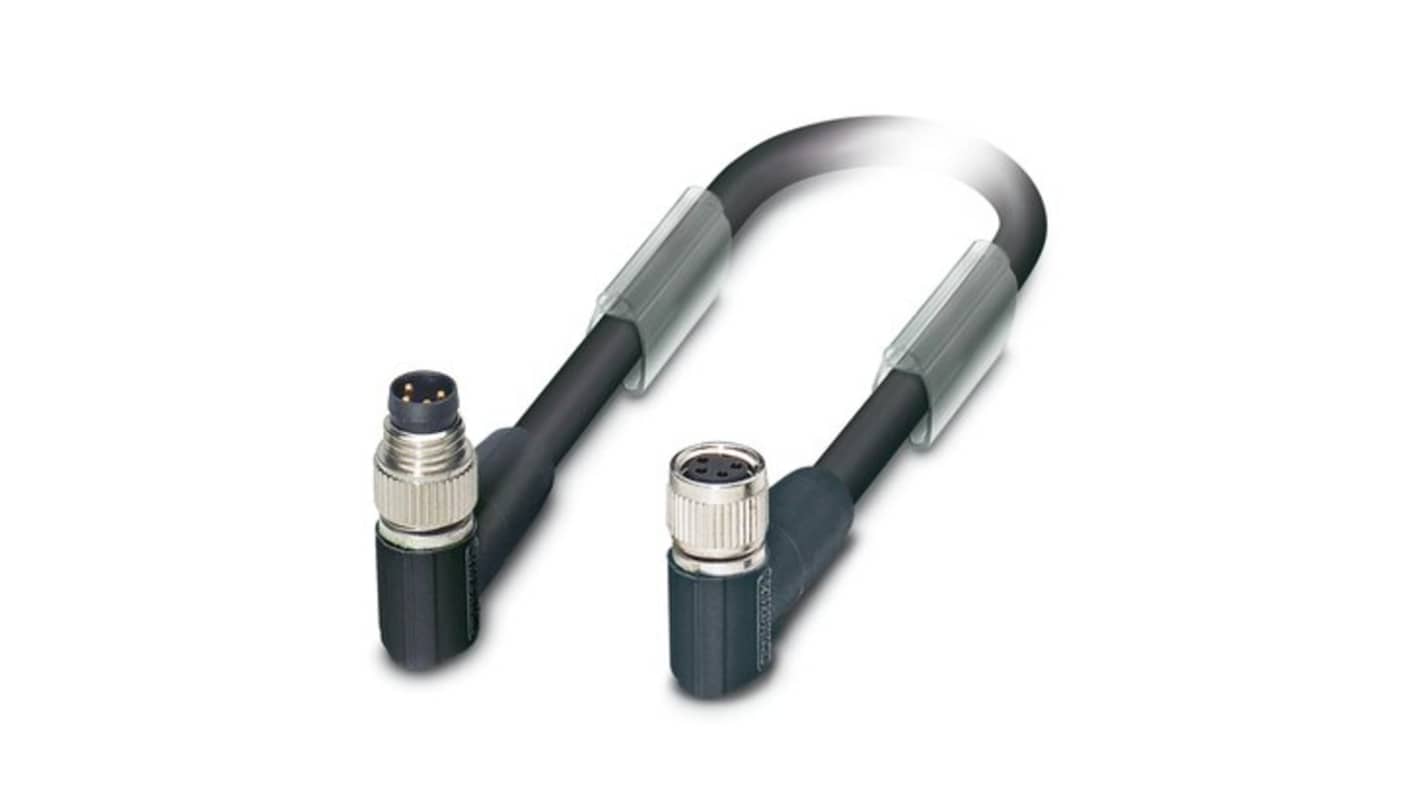 Phoenix Contact SAC Bus Cable, 4 Cores, 1 x 0.38 mm², 2 x 0.14 mm², 2 x 0.34 mm², Bus, Screened, 2m, Black Polyurethane